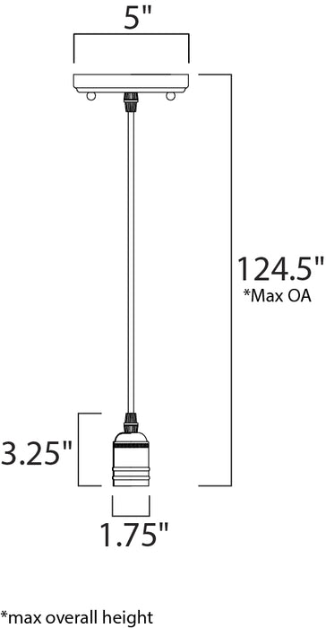 Maxim Early Electric 1-Light Pendant Model: 12121BKAB