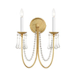 Maxim Plumette 2-Light Wall Sconce w Crystal Model: 12161GL/CRY