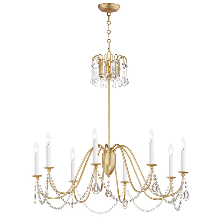 Maxim Plumette 8-Light Chandelier w Crystal Model: 12168GL/CRY