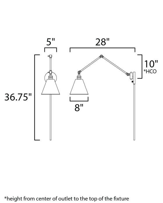 Maxim Library 1-Light Wall Sconce Model: 12224HR