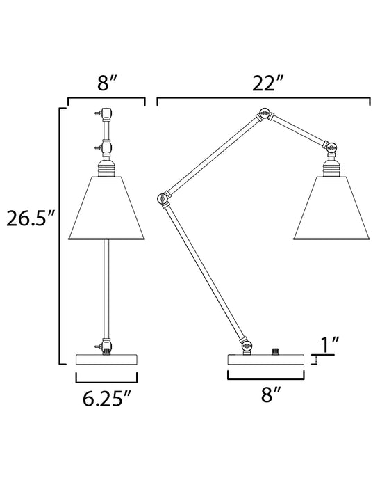 Maxim Library 1-Light Table Lamp Model: 12226PN