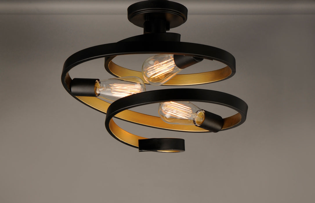 Maxim Twister 3-Light Semi-Flush Mount Model: 12230BKGLD