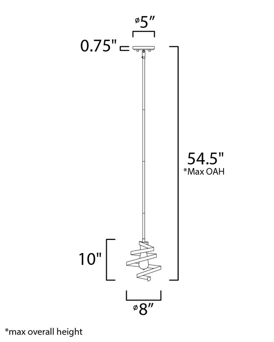 Maxim Twister 1-Light Mini Pendant Model: 12232BKGLD