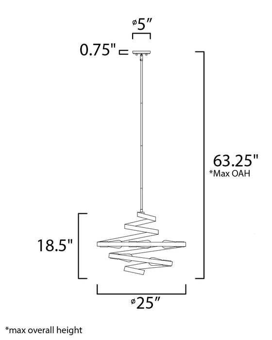 Maxim Twister 5-Light Pendant Model: 12235BKGLD