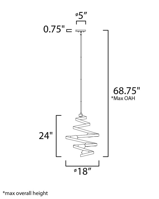 Maxim Twister 5-Light Pendant Model: 12236BKGLD