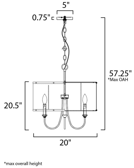 Maxim Clover 4-Light Chandelier Model: 12246OFSBR