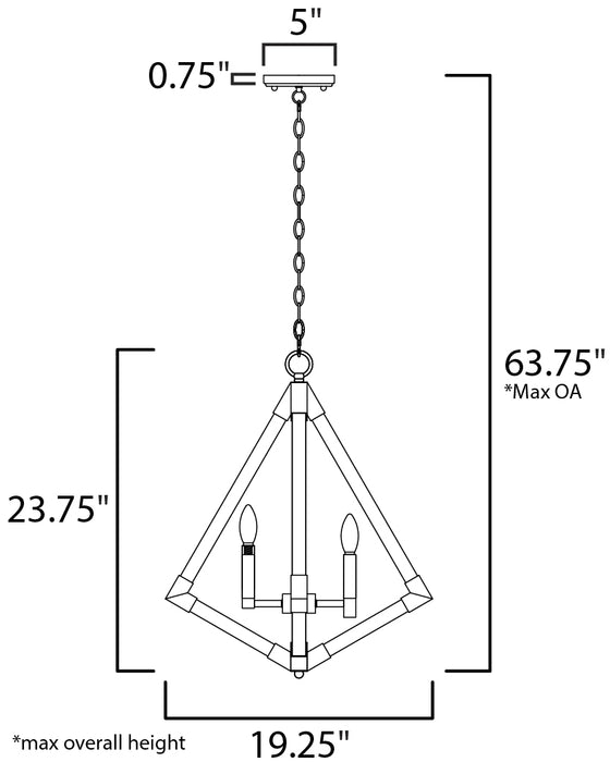 Maxim Vector 4-Light Pendant Model: 12252WOAB