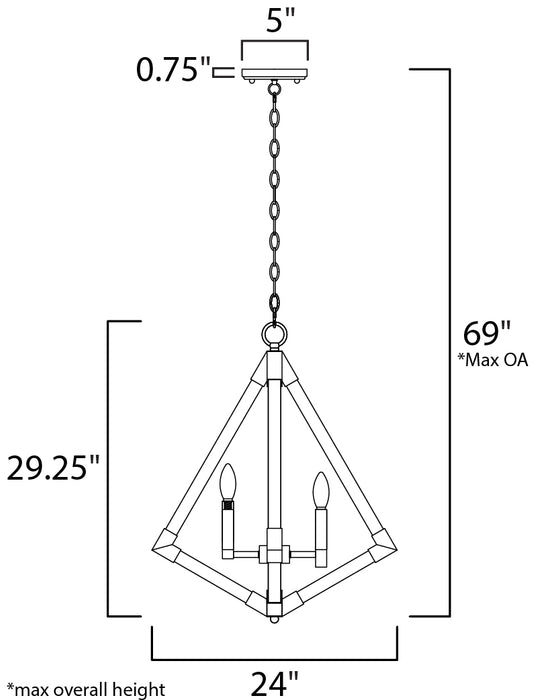 Maxim Vector 4-Light Pendant Model: 12254WOAB