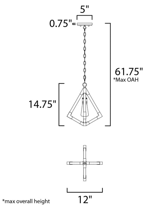 Maxim Vector 1-Light Pendant Model: 12259WOAB