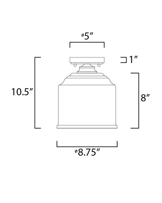 Maxim Acadia 1-Light Semi-Flush Mount Model: 12270CDHR