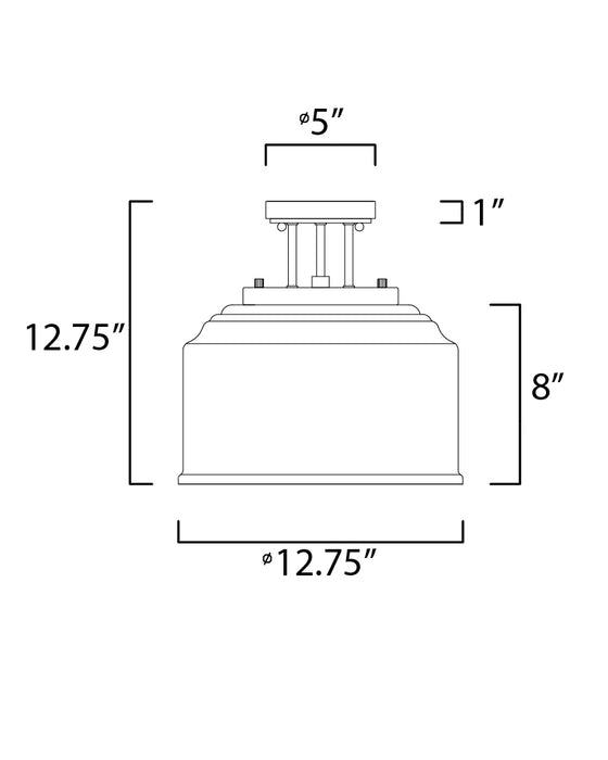 Maxim Acadia 3-Light Semi-Flush Mount Model: 12271CDSN