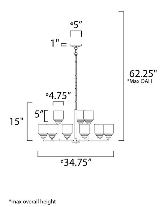 Maxim Acadia 9-Light Chandelier Model: 12277CDBK