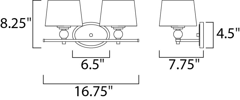 Maxim Rondo 2-Light Bath Vanity Model: 12762WTOI