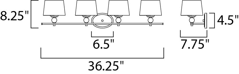 Maxim Rondo 4-Light Bath Vanity Model: 12764WTPN