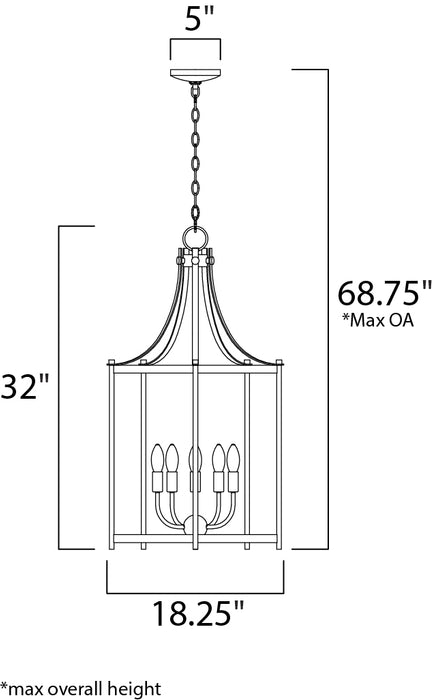 Maxim Wellington 5-Light Pendant Model: 13597OIAB