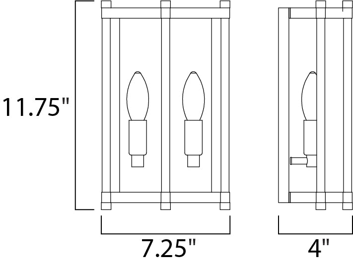 Maxim Wellington 2-Light Wall Sconce Model: 13599OIAB