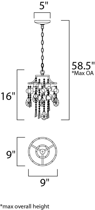 Maxim Cebu 1-Light Pendant Model: 14422CZGS