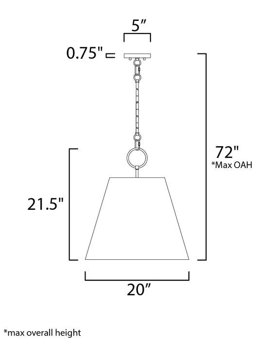 Maxim Acoustic 20 Pendant Model: 14434BKPN