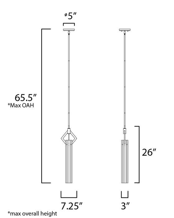 Maxim Flambeau 1-Light Mini Pendant Model: 16111CLBKAB