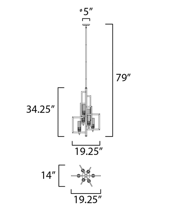 Maxim Flambeau 6-Light Chandelier Model: 16116CLBKAB