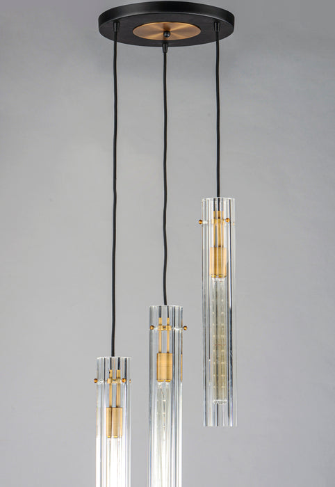 Maxim Flambeau 3-Light Pendant Model: 16123CLBKAB