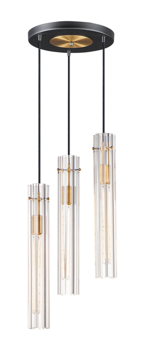 Maxim Flambeau 3-Light Pendant Model: 16123CLBKAB