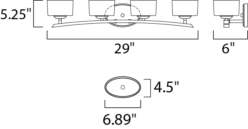 Maxim Elle 4-Light Bath Vanity Model: 19054FTPC