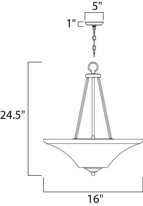 Maxim Aurora 2-Light Invert Bowl Pendant Model: 20093FTOI