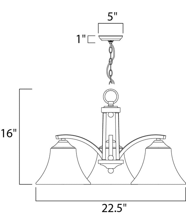 Maxim Aurora 3-Light Chandelier Model: 20094FTOI