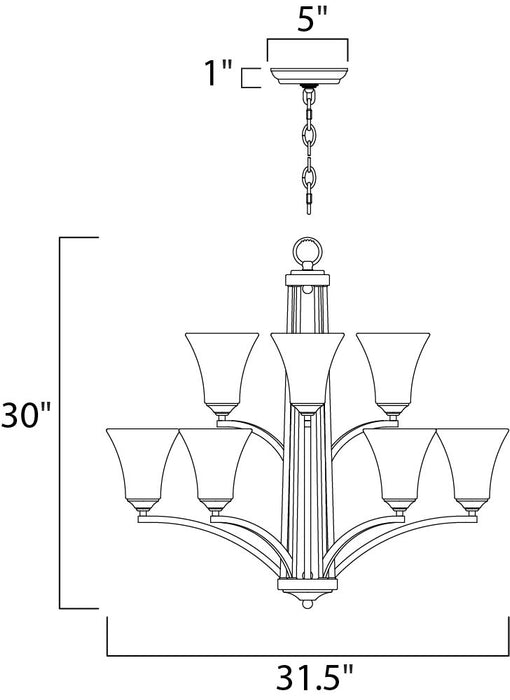 Maxim Aurora 9-Light Chandelier Model: 20096FTOI