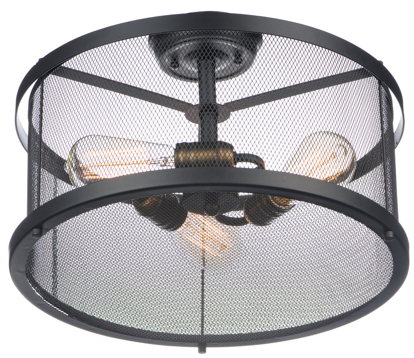 Maxim Palladium 3-Light Flush Mount w/Bulbs Model: 20110BKNAB/BUI