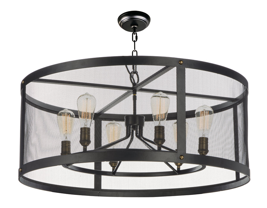 Maxim Palladium 6-Light Chandelier W/Bulbs Model: 20114BKNAB/BUI