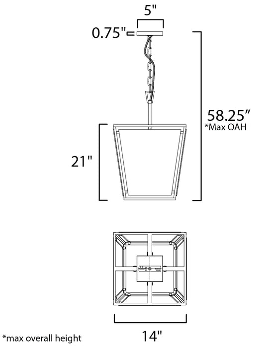 Maxim Montauk 4-Light Pendant Model: 20264CVBK