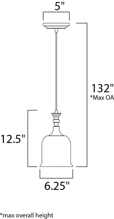 Maxim Centennial 1-Light Pendant Model: 20471CLPN