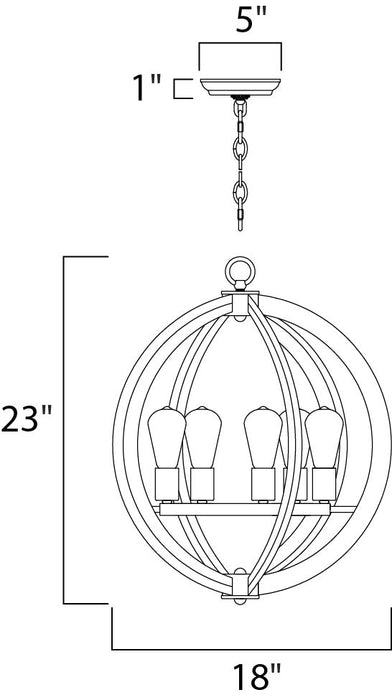 Maxim Bodega Bay 5-Light Chandelier Model: 20917APAR