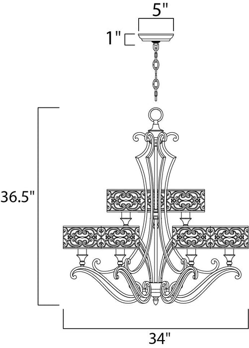 Maxim Mondrian 9-Light Chandelier Model: 21156WHUB