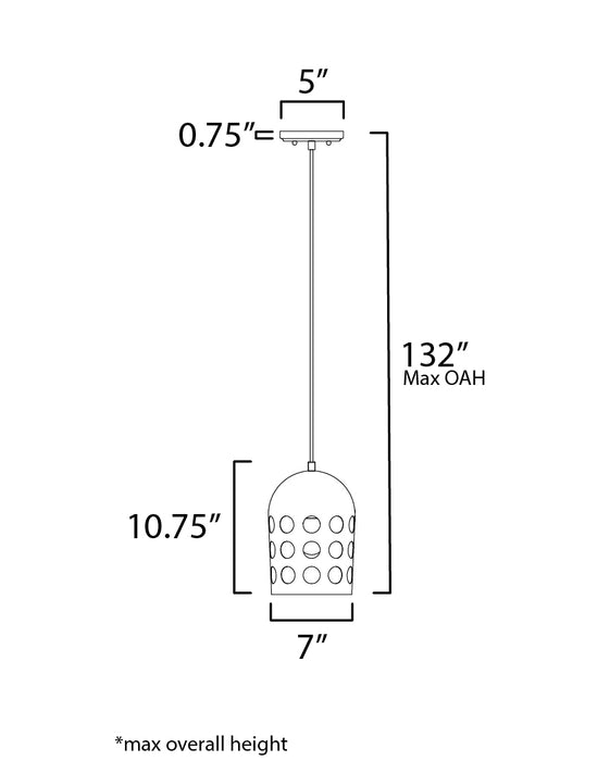 Maxim Dottie 1-Light Mini Pendant Model: 21242WTBK