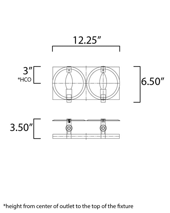 Maxim Looking Glass 2-Light Wall Sconce Model: 21292CLPC