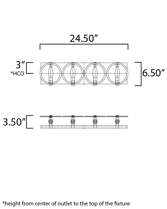 Maxim Looking Glass 4-Light Wall Sconce Model: 21294CLPC