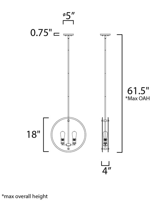 Maxim Looking Glass 2-Light Pendant Model: 21298CLPC