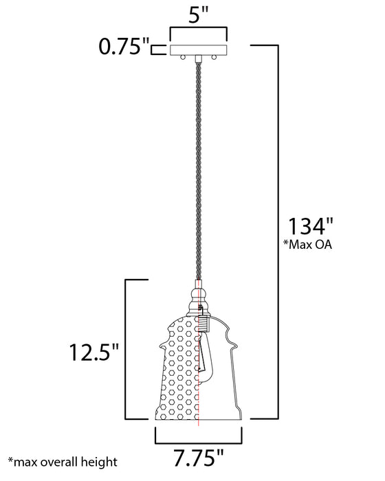 Maxim Revival 1-Light Mini Pendant Model: 21579HMOI