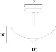 Maxim Taylor 2-Light Semi-Flush Mount Model: 21653SWSN