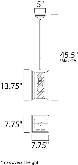 Maxim Era 1-Light Pendant w/Bulb Model: 21672CDBK/BUI