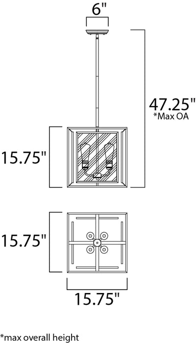 Maxim Era 4-Light Pendant Model: 21675CDBK