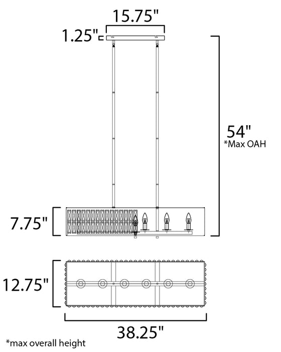 Maxim Madeline 6-Light Linear Pendant Model: 21817BCBK