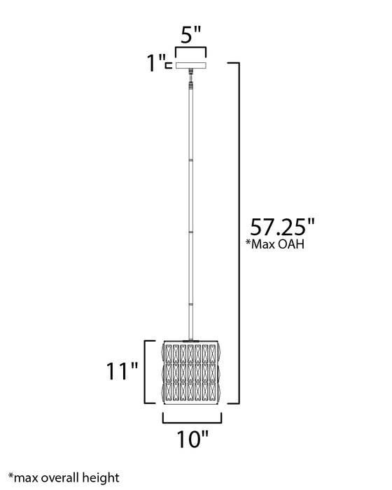 Maxim Madeline 1-Light Mini Pendant Model: 21819BCBK