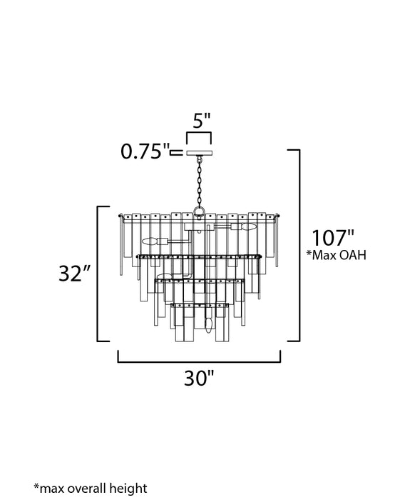 Maxim Warren 12-Light Pendant Model: 21837AGDBZ