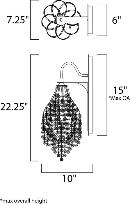 Maxim Twirl 1-Light Wall Sconce Model: 22001BCGS