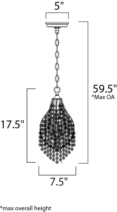 Maxim Twirl 1-Light Pendant Model: 22003CGOI