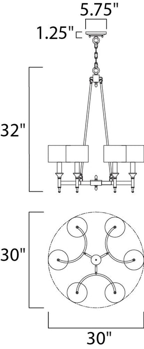 Maxim Fairmont 6-Light Chandelier Model: 22375OMNAB